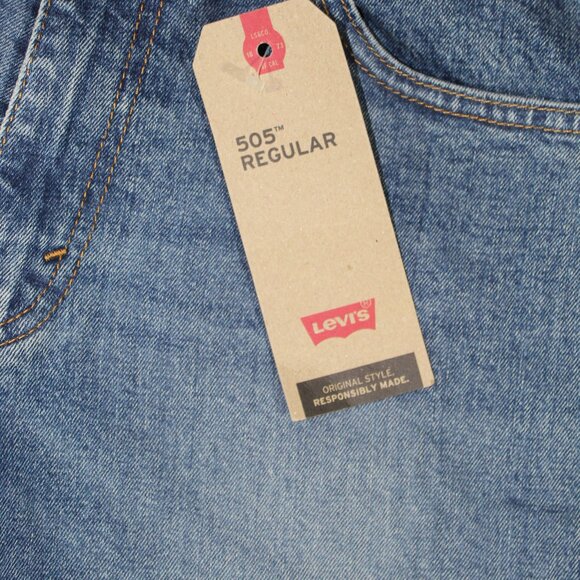 NWT Levi's 505 Classic Original Straight Leg Blue Jeans 32x30 - Picture 3 of 7